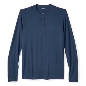 Proof 72 Hour Henley Long Sleeve Navy Blue Huckberry Merino Wool Size Medium